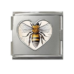 Bee Beekeeping Mega Link Heart Italian Charm (18mm) by Simbadda