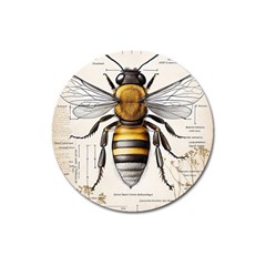 Bee Beekeeping Magnet 3  (round) by Simbadda