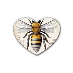 Bee Beekeeping Rubber Heart Coaster (4 Pack) by Simbadda