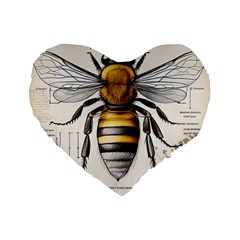 Bee Beekeeping Standard 16  Premium Flano Heart Shape Cushions by Simbadda