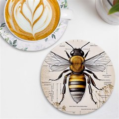 Bee Beekeeping Uv Print Round Tile Coaster by Simbadda