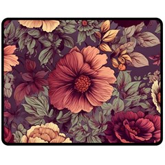 Flowers Pattern Fleece Blanket (medium)