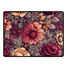 Flowers Pattern Two Sides Fleece Blanket (small) by Simbadda