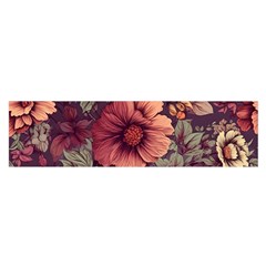 Flowers Pattern Oblong Satin Scarf (16  X 60 ) by Simbadda