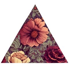 Flowers Pattern Wooden Puzzle Triangle by Simbadda