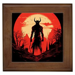 Demon Halloween Framed Tile by Simbadda