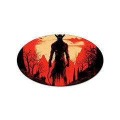 Demon Halloween Sticker (oval) by Simbadda