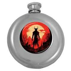 Demon Halloween Round Hip Flask (5 Oz) by Simbadda