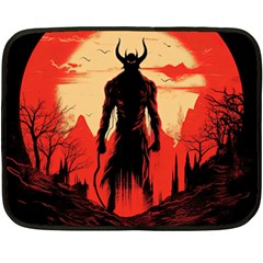 Demon Halloween Two Sides Fleece Blanket (mini) by Simbadda