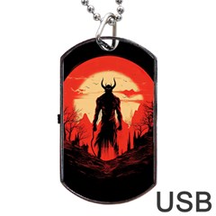 Demon Halloween Dog Tag Usb Flash (one Side) by Simbadda