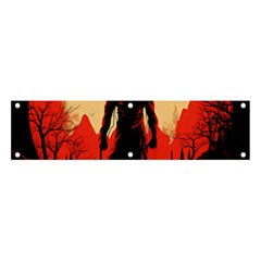 Demon Halloween Banner And Sign 4  X 1  by Simbadda