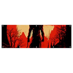 Demon Halloween Banner And Sign 12  X 4  by Simbadda