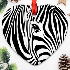 Animal Cute Pattern Art Zebra Ornament (heart) by Amaryn4rt