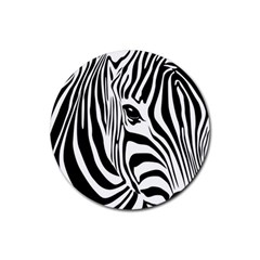 Animal Cute Pattern Art Zebra Rubber Round Coaster (4 Pack) by Amaryn4rt