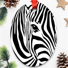 Animal Cute Pattern Art Zebra Oval Ornament (two Sides) by Amaryn4rt