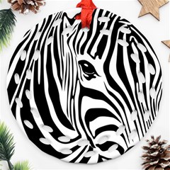 Animal Cute Pattern Art Zebra Round Filigree Ornament (two Sides) by Amaryn4rt