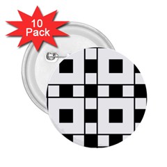 Black And White Pattern 2 25  Buttons (10 Pack)  by Amaryn4rt