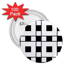 Black And White Pattern 2 25  Buttons (100 Pack)  by Amaryn4rt