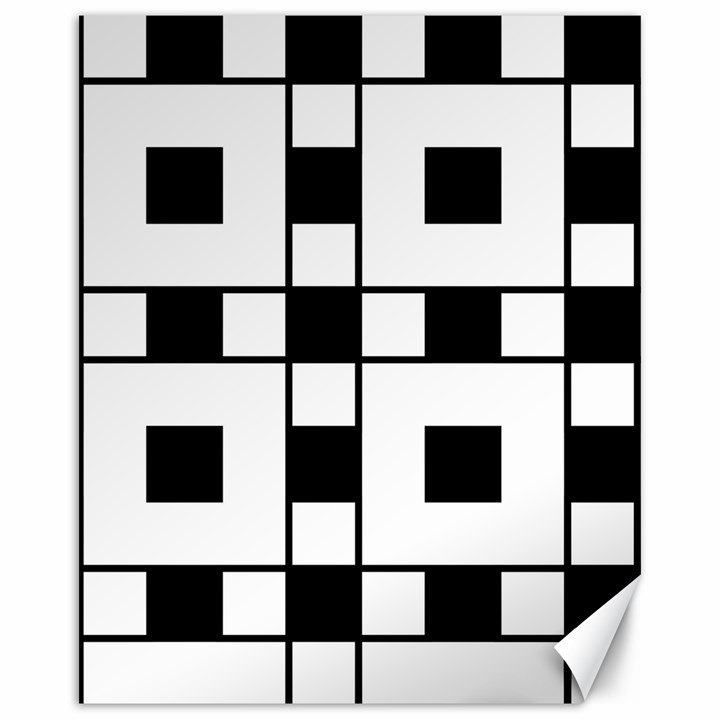 Black And White Pattern Canvas 16  x 20 