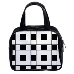 Black And White Pattern Classic Handbag (Two Sides)