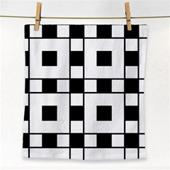 Black And White Pattern Face Towel by Amaryn4rt