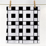 Black And White Pattern Face Towel Front