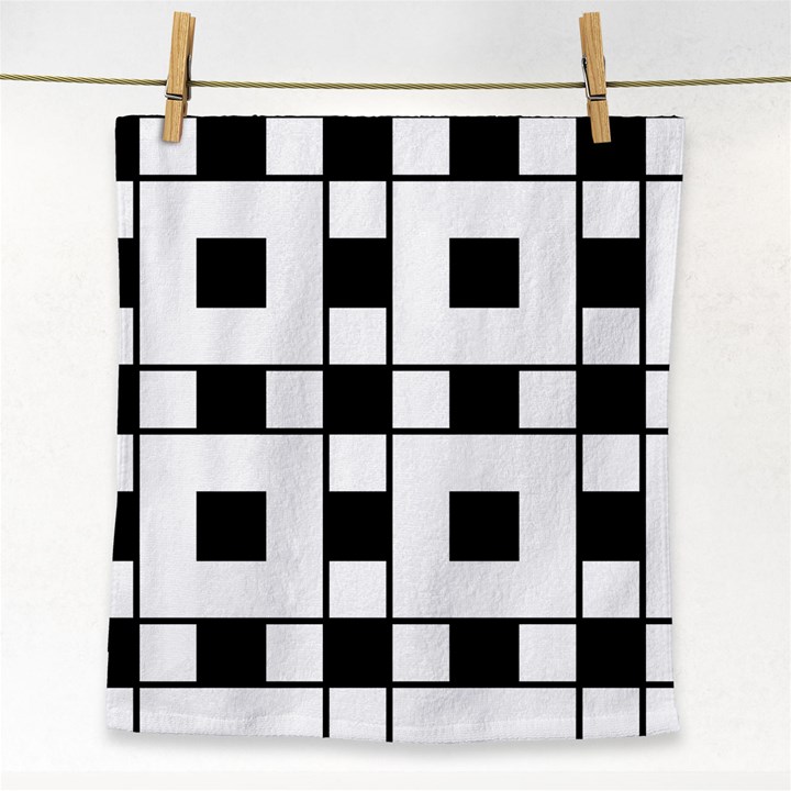 Black And White Pattern Face Towel