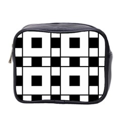 Black And White Pattern Mini Toiletries Bag (Two Sides)