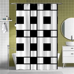 Black And White Pattern Shower Curtain 48  X 72  (small)  by Amaryn4rt