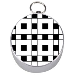 Black And White Pattern Silver Compasses by Amaryn4rt