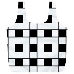 Black And White Pattern Full Print Recycle Bag (XXL)