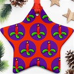 Christmas Candles Seamless Pattern Star Ornament (Two Sides) Front