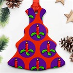 Christmas Candles Seamless Pattern Christmas Tree Ornament (Two Sides) Front