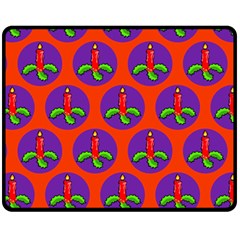 Christmas Candles Seamless Pattern Two Sides Fleece Blanket (medium) by Amaryn4rt