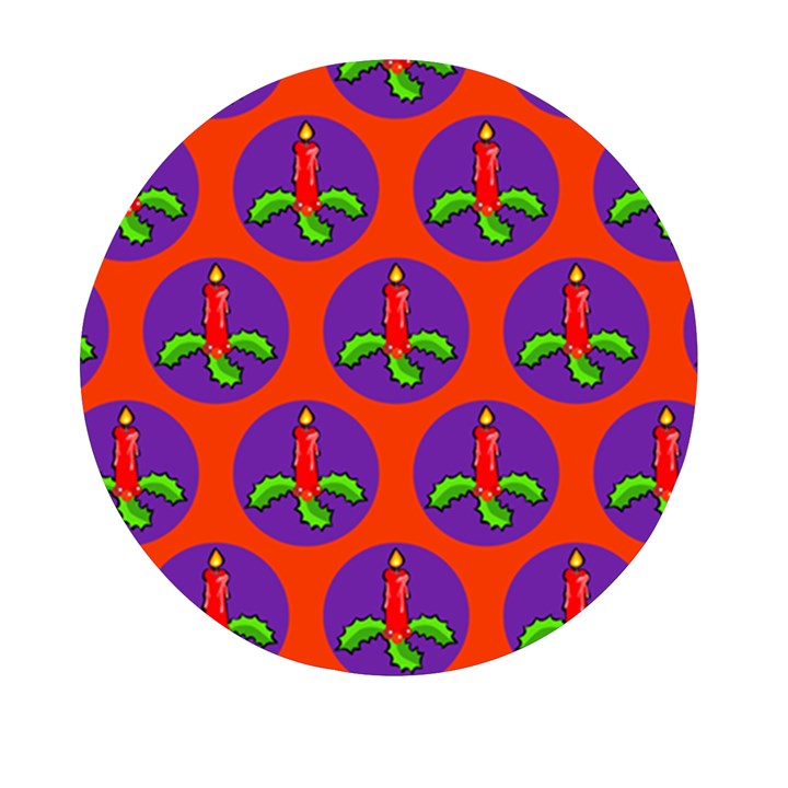 Christmas Candles Seamless Pattern Mini Round Pill Box