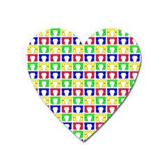 Colorful Curtains Seamless Pattern Heart Magnet by Amaryn4rt