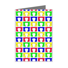 Colorful Curtains Seamless Pattern Mini Greeting Card by Amaryn4rt