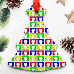 Colorful Curtains Seamless Pattern Ornament (christmas Tree)  by Amaryn4rt