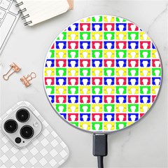 Colorful Curtains Seamless Pattern Wireless Fast Charger(white) by Amaryn4rt