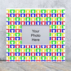 Colorful Curtains Seamless Pattern White Wall Photo Frame 5  X 7  by Amaryn4rt