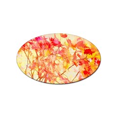 Monotype Art Pattern Leaves Colored Autumn Sticker Oval (10 Pack) by Amaryn4rt