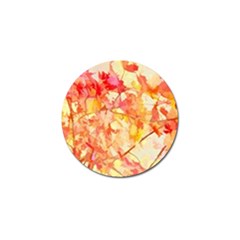 Monotype Art Pattern Leaves Colored Autumn Golf Ball Marker by Amaryn4rt