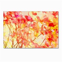 Monotype Art Pattern Leaves Colored Autumn Postcard 4 x 6  (pkg Of 10) by Amaryn4rt