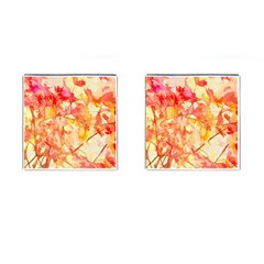 Monotype Art Pattern Leaves Colored Autumn Cufflinks (square) by Amaryn4rt