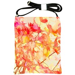 Monotype Art Pattern Leaves Colored Autumn Shoulder Sling Bag by Amaryn4rt