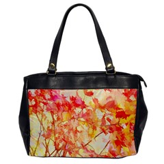 Monotype Art Pattern Leaves Colored Autumn Oversize Office Handbag by Amaryn4rt