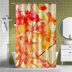 Monotype Art Pattern Leaves Colored Autumn Shower Curtain 48  X 72  (small)  by Amaryn4rt