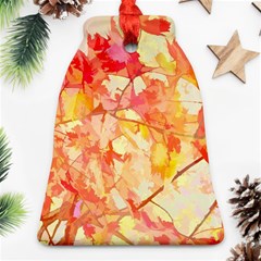 Monotype Art Pattern Leaves Colored Autumn Bell Ornament (two Sides) by Amaryn4rt