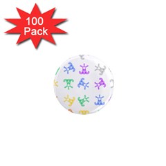 Rainbow Clown Pattern 1  Mini Magnets (100 Pack)  by Amaryn4rt