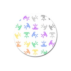 Rainbow Clown Pattern Magnet 3  (round) by Amaryn4rt